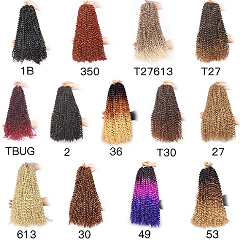 Leeven 7 Packs Passion Twist Braiding Hair for Butterfly Locs Natural Black Water Wave Crochet Passion Twist Hair for Women 18 Inch Long Bohemian Braids Synthetic Crochet Hair 1B#