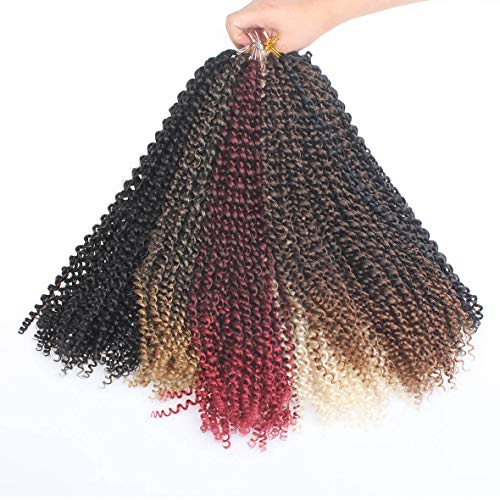 Leeven 7 Packs Passion Twist Braiding Hair for Butterfly Locs Natural Black Water Wave Crochet Passion Twist Hair for Women 18 Inch Long Bohemian Braids Synthetic Crochet Hair 1B#