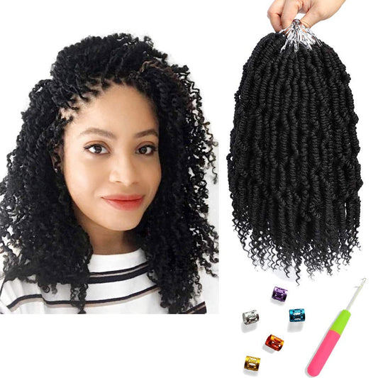 6 Packs Bomb Twist Crochet Hair, Pre-loope, Senegalese Spring Twist Nubian Twist Kinky Curly, Synthetic Hair