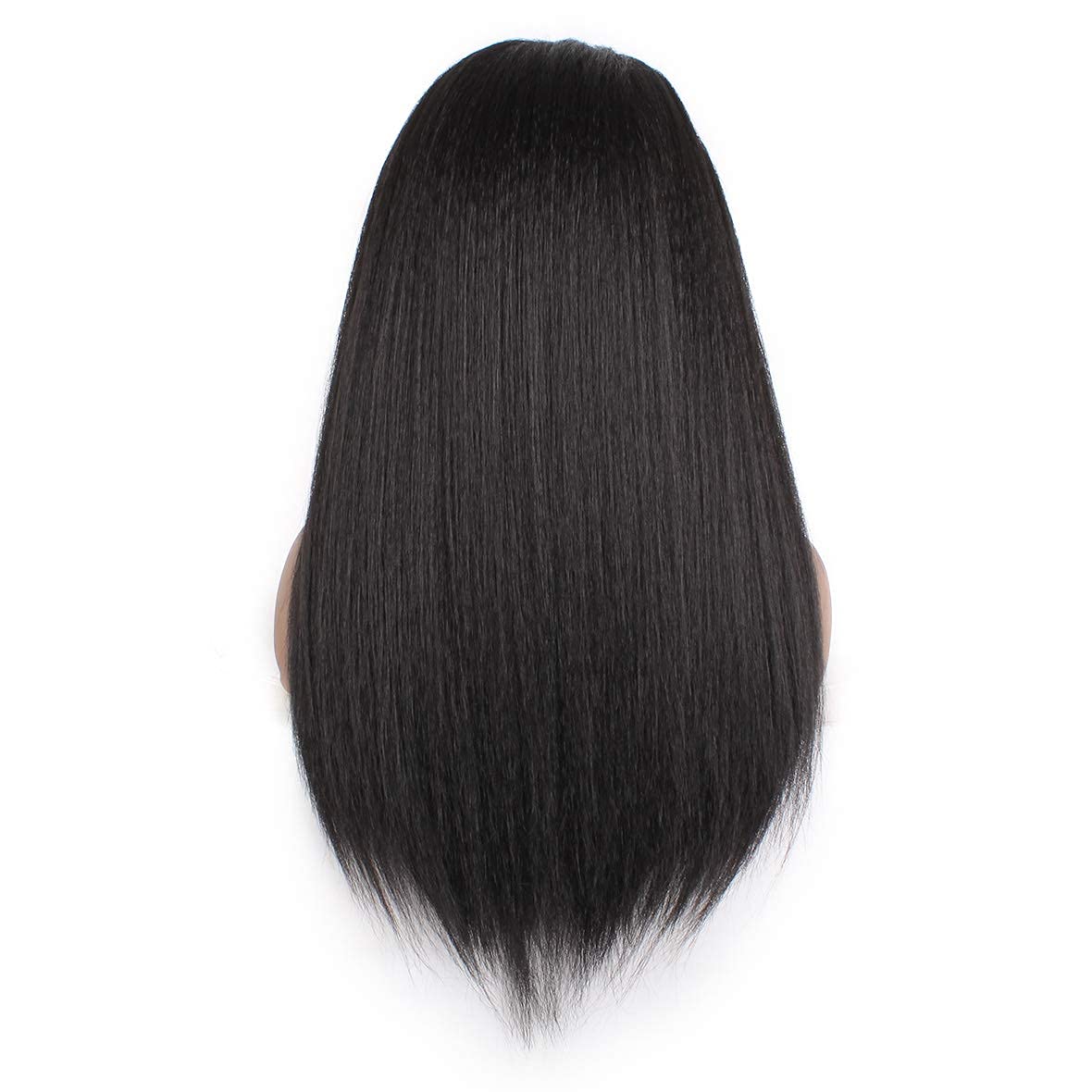 Xtrend 22Inch Yaki Straight Headband Wig for Women Long Black Afro Kinky Straight Wig Headband Synthetic Wigs, Glueless Synthetic Wigs, None Lace Front Headbands Wigs with Headband Attached