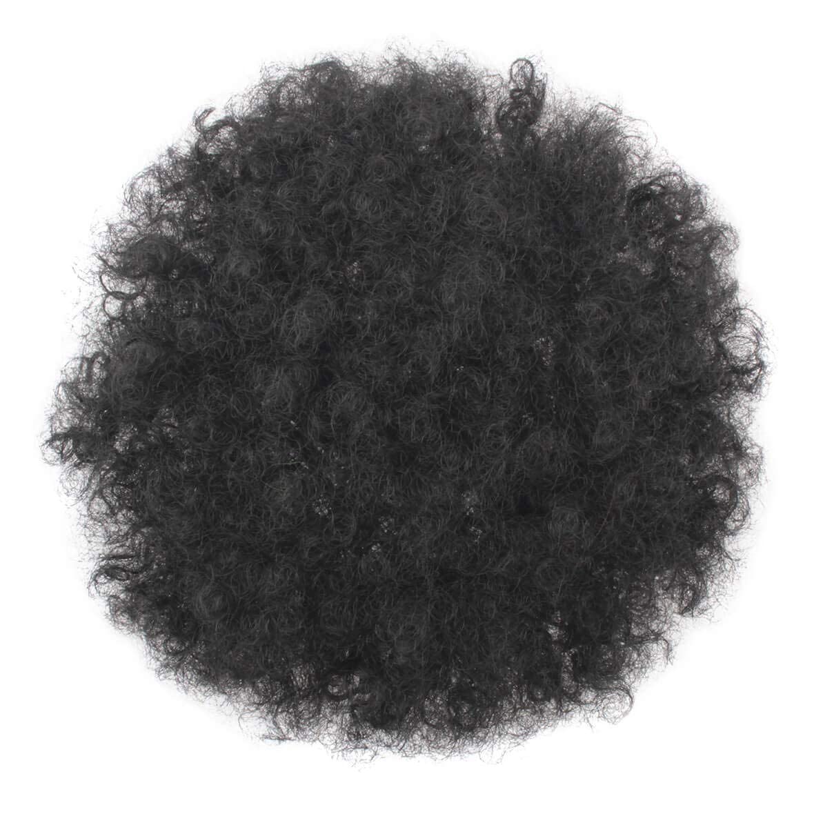 Xtrend Afro Ponytail Drawstring Short Afro Kinky Curly Pony Tail Curly Hair Kanekalon Fiber Puff Ponytail Wrap Updo Hair Extensions with 2 Clips for Black Women 1B#