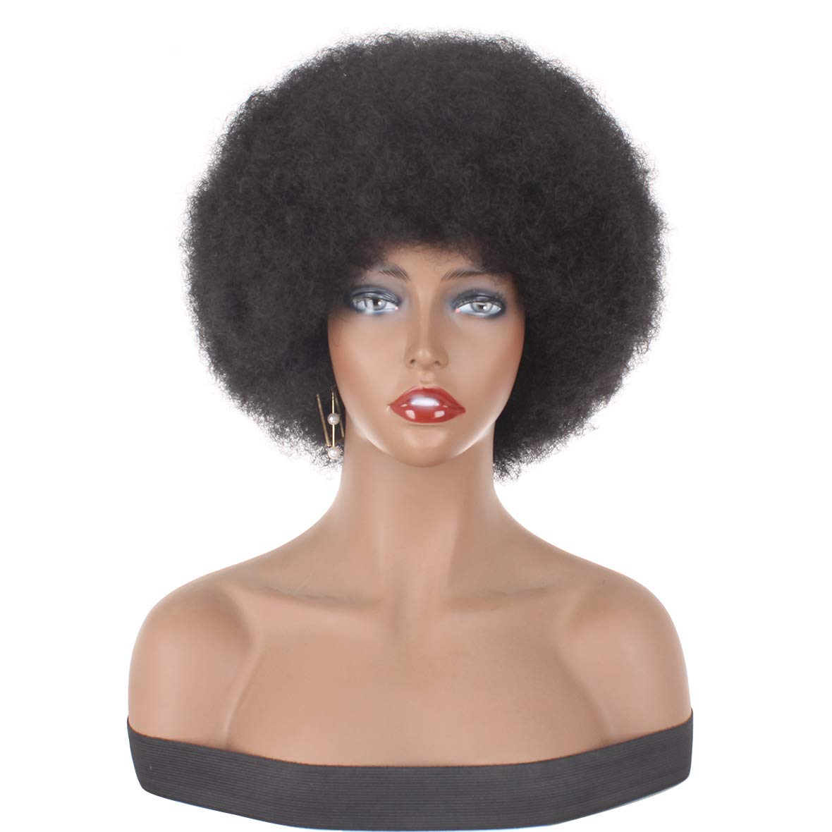 Xtrend 8" Women's Short Afro Kinky Curly Hair Black Wigs for Black Women Heat Resistant Wigs Soft Natural Looking Premium Synthetic Hair Wigs for Women