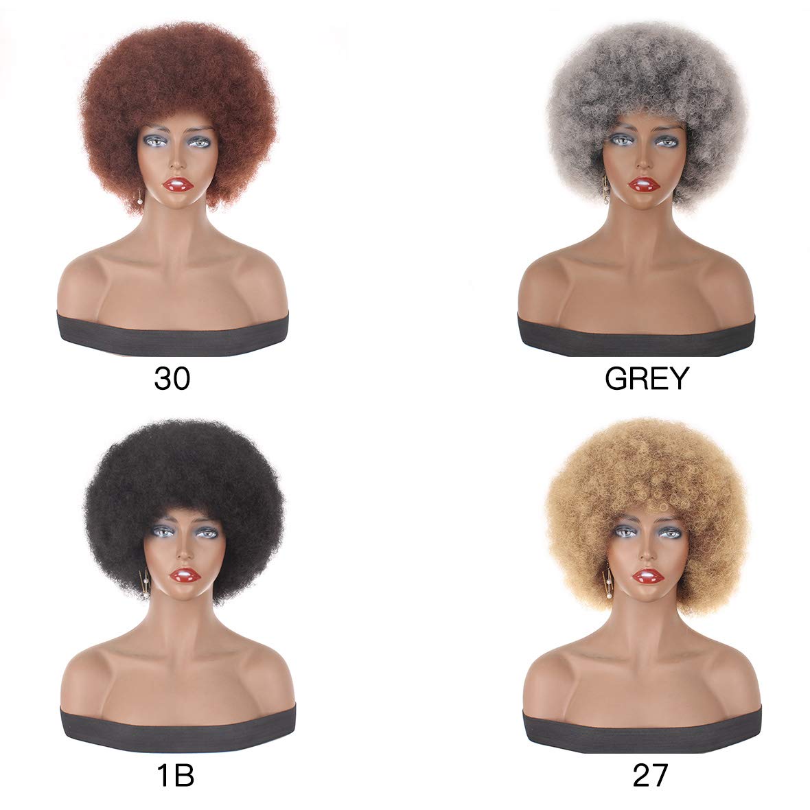 Xtrend 8" Women's Short Afro Kinky Curly Hair Black Wigs for Black Women Heat Resistant Wigs Soft Natural Looking Premium Synthetic Hair Wigs for Women