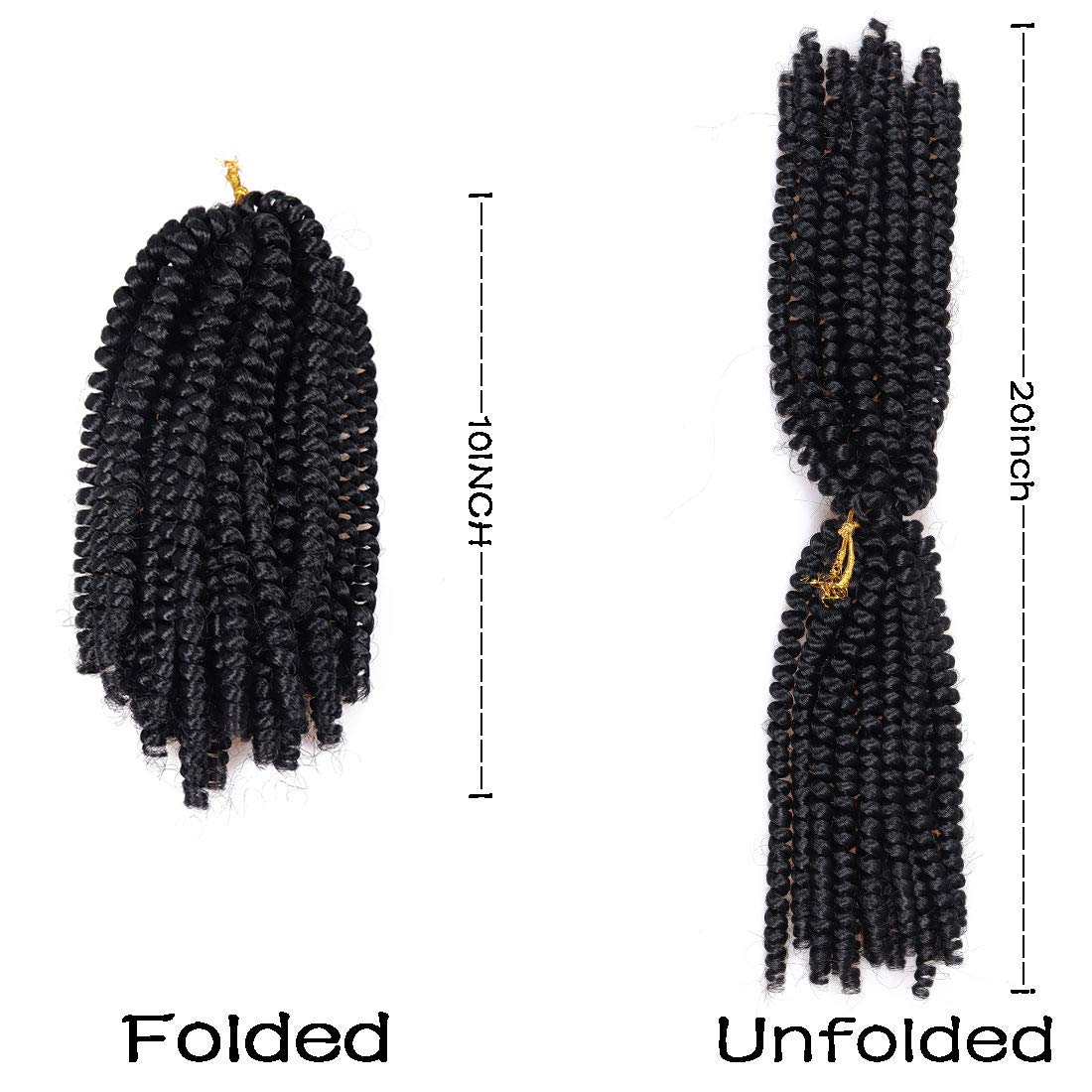 6 Packs Spring Twist Crochet Braiding Hair, Synthetic Fiber