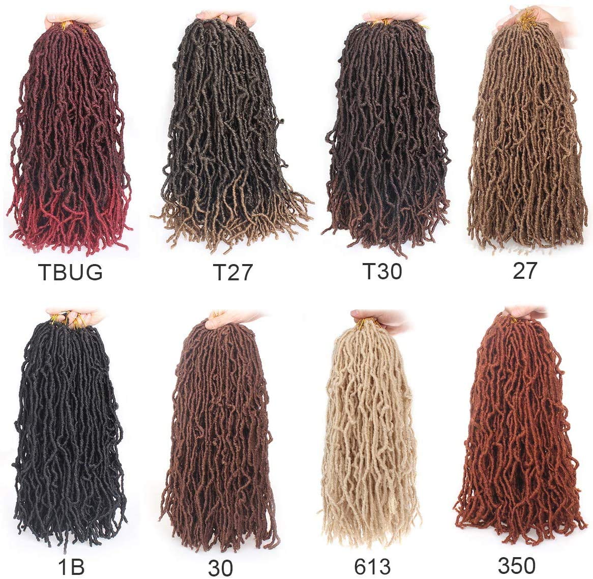 24 Inch 7 Packs Faux Locs/ Goddest Locs Crochet Braids Hair Pre-Looped Extensions