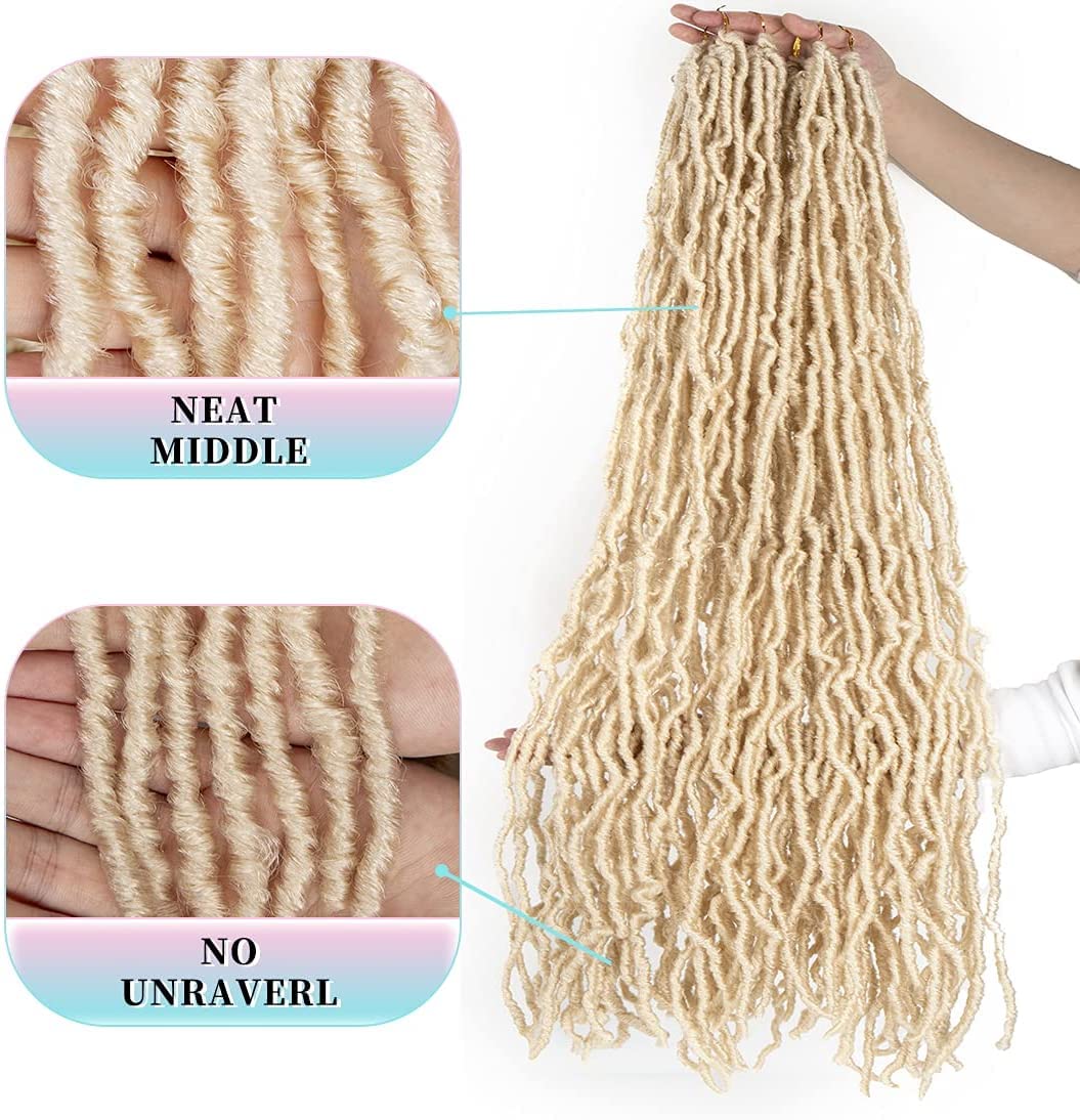 Shoobidoo 24 Inch Soft Locs Crochet Hair Pre Looped 6 Packs 21/stands Faux Locs Crochet Braids Goddess Locs Dreadlocs Synthetic Hair For Black Women (24 inch, 613#)