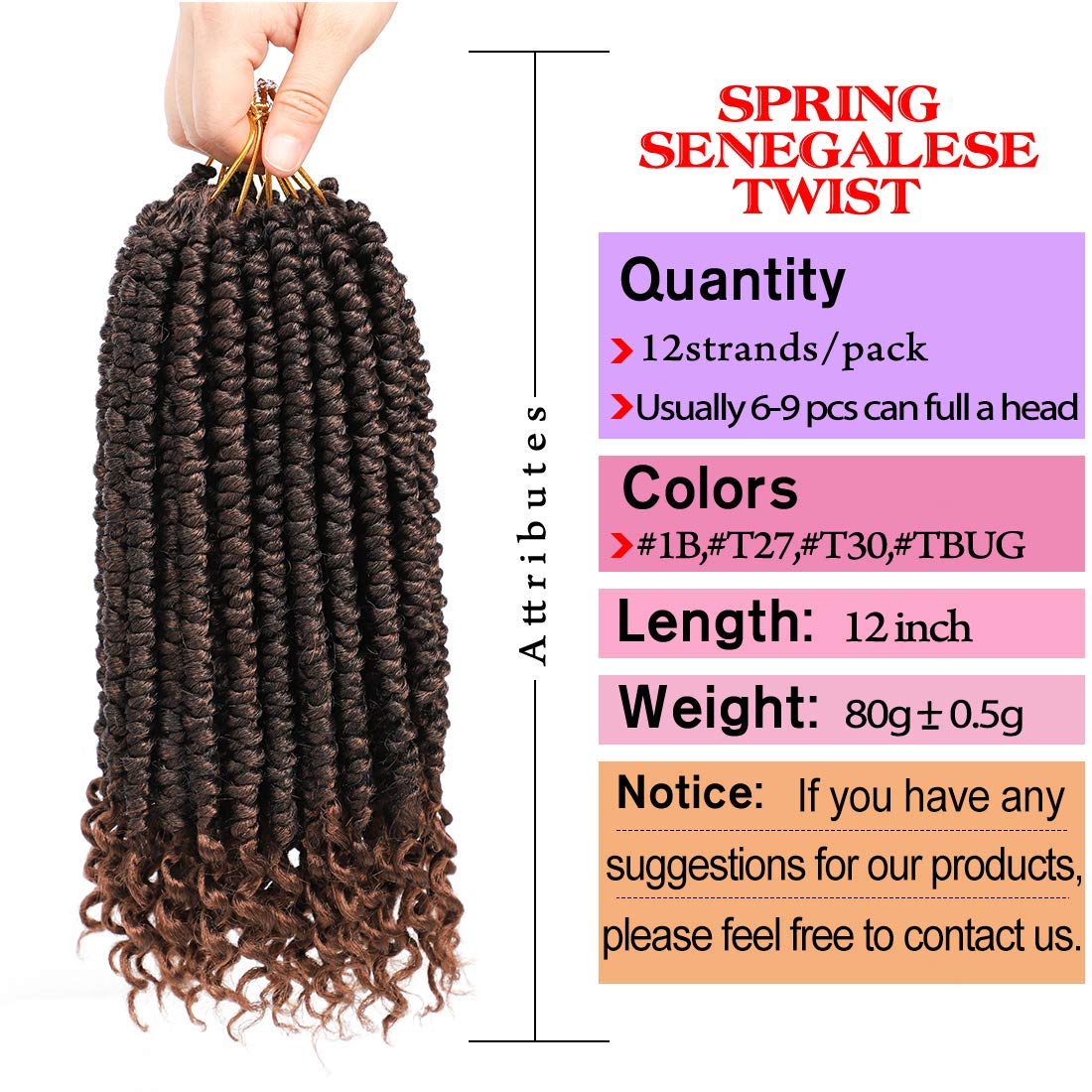 Fayasu Spring Senegalese Twist Crochet Braids Curly End Crochet Hair Passion Twist Hair Extension For Black Women 9 Pieces T30