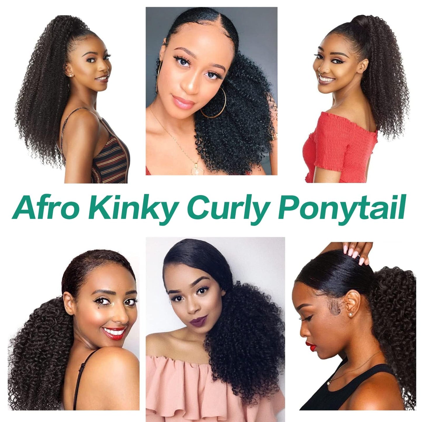 Afro Puff Drawstring Ponytail Human Hair Afro Kinky Curly Ponytail Drawstring Ponytail 4C for Black Women Natural Black Ponytail Extension Human Hair 18 Inch