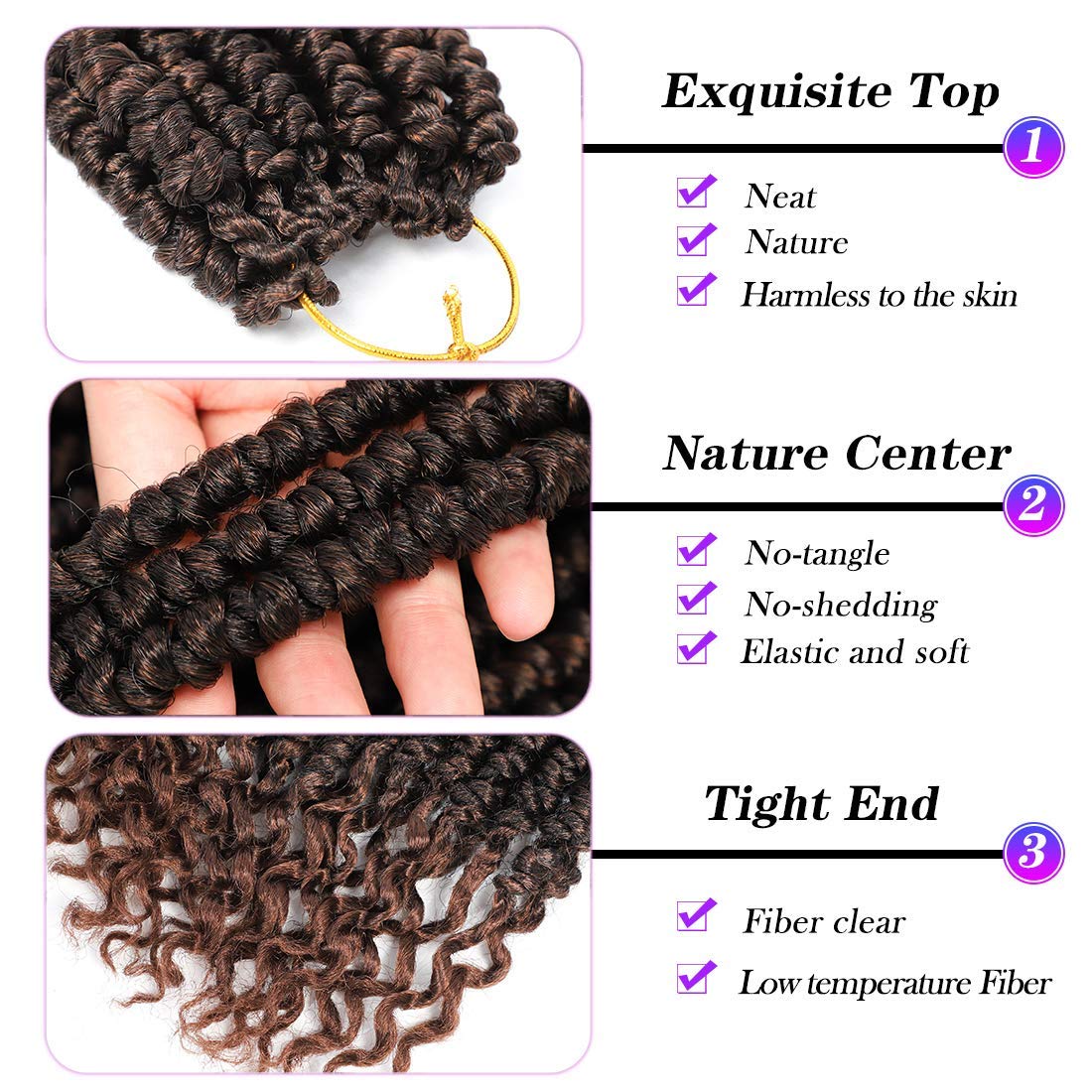 Fayasu Spring Senegalese Twist Crochet Braids Curly End Crochet Hair Passion Twist Hair Extension For Black Women 9 Pieces T30