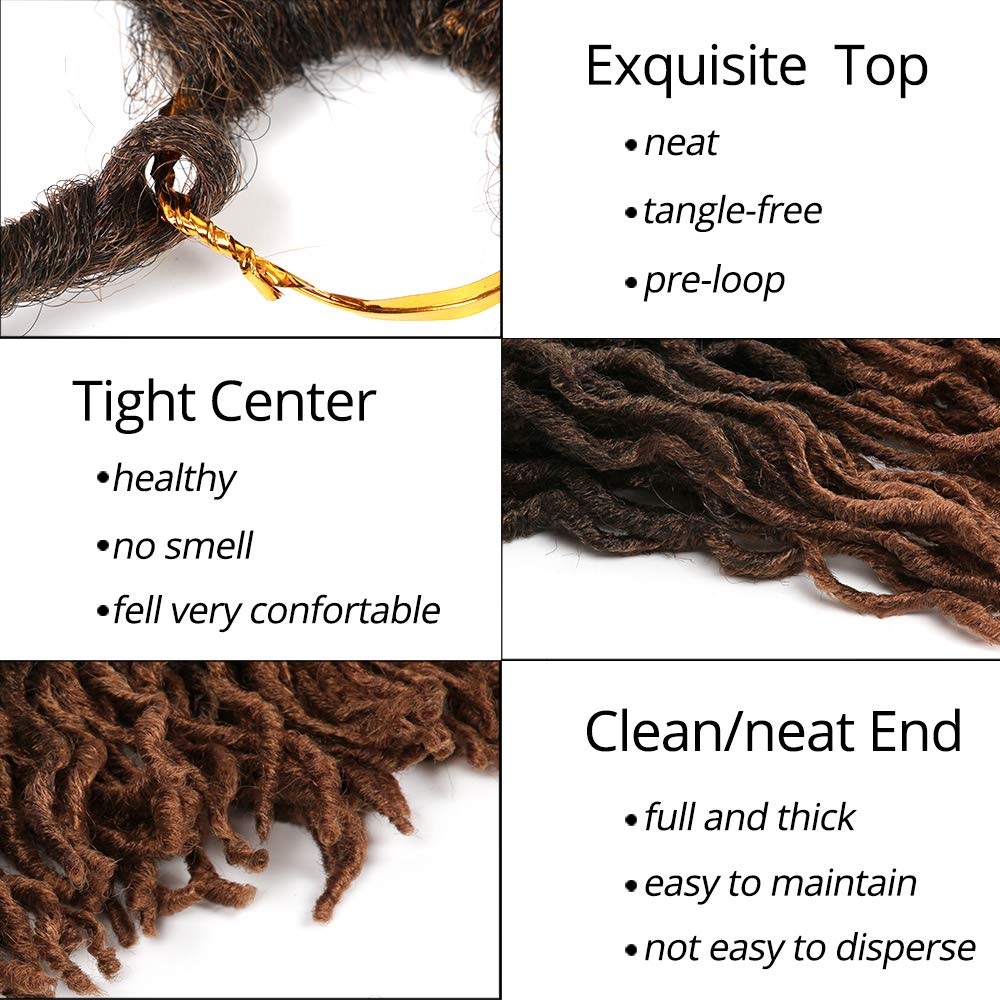 Faux Locs Crochet Braids / Bo Faux Locs Crochet Hair Curly Dreadlocks, Synthetic Braiding Hair Extensions (20 Roots/Pack)