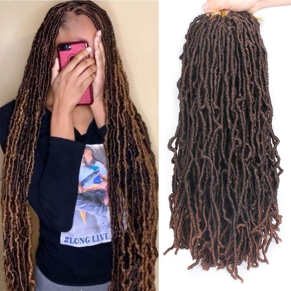 24 Inch 7 Packs Faux Locs/ Goddest Locs Crochet Braids Hair Pre-Looped Extensions