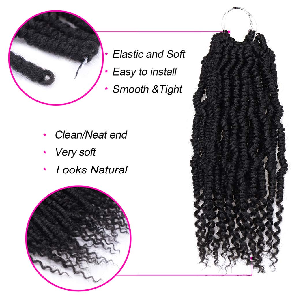 6 Packs Bomb Twist Crochet Hair, Pre-loope, Senegalese Spring Twist Nubian Twist Kinky Curly, Synthetic Hair