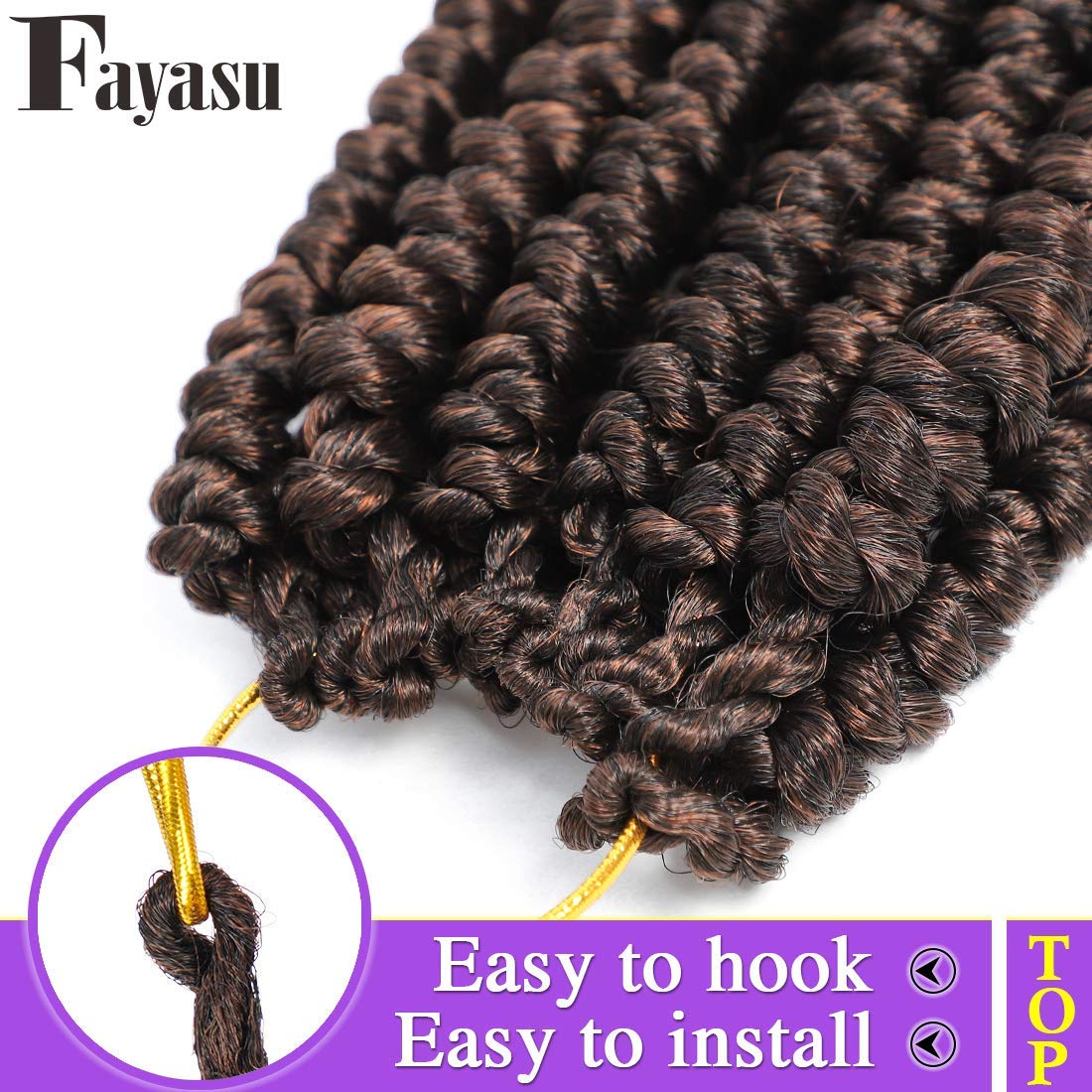 Fayasu Spring Senegalese Twist Crochet Braids Curly End Crochet Hair Passion Twist Hair Extension For Black Women 9 Pieces T30