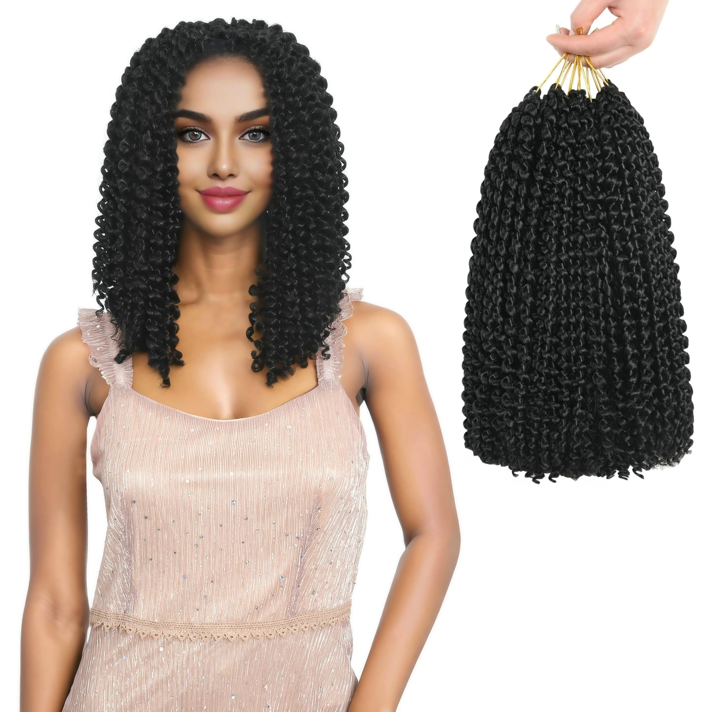 FUTAI Passion Twist Hair 7 Packs 12 Inch Pre Looped Water Wave Crochet Hair Bohemian Braids for Black Women