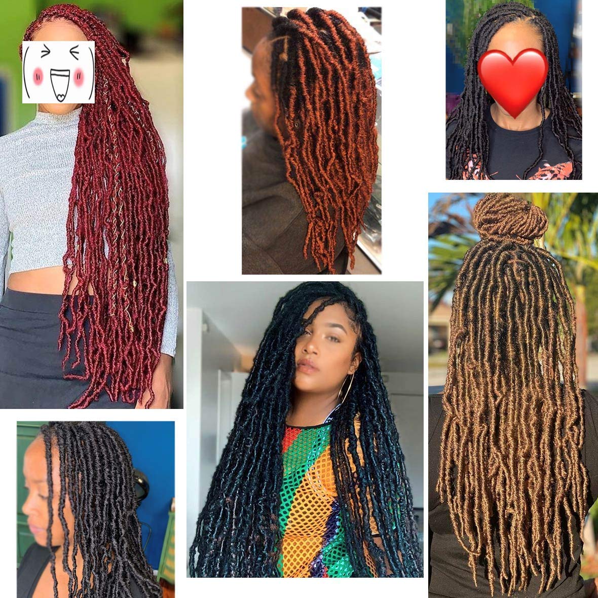 Leeven 18 Inch Nu Faux Locs Crochet Hair 7 Packs Black Soft Messy Faux Locs Crochet Braids Distressed Natural Look Locs Easy Technique No Tension Synthetic Hair Extensions for Women 1B#