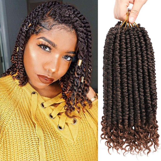 Fayasu Spring Senegalese Twist Crochet Braids Curly End Crochet Hair Passion Twist Hair Extension For Black Women 9 Pieces T30